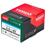 Woodscrew Csk Pozi 3.5 x 40mm S/S (Box 200)