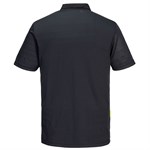 Polo Shirt Med Black Zip Front Wicking DX410