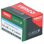 Woodscrew Csk Pozi 3 x 20mm S/S (Box 200)