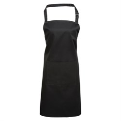 Bib Apron With Pocket Black One Size PR154