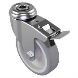Castor 100mm Grey Rubber Swivel Brake Varley