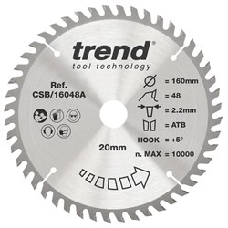Sawblade Circ TCT 160mm 48T CSB/16048A Trend