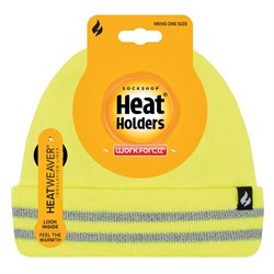 Beanie Hat Heat Holder One Size Yellow Thermal