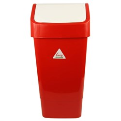 Swing Bin Plastic 50Ltr Red c/w White Lid L30032