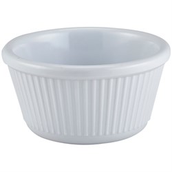 Ramekin Dish Melamine White 4oz Fluted S287-02
