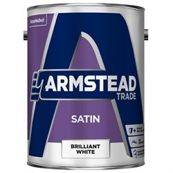 Paint Satin Brill White 5Ltr Trade Armstead