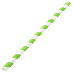 Straw Paper Green/White 197 x 6mm (Pkt250) 3878