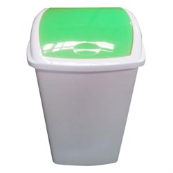 Swing Bin White 50Ltr c/w Green Lid SWING844/G