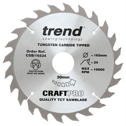 Sawblade Circ TCT 165mm 24T CSB/16524 Trend
