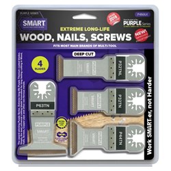 MultiTool Blade 4pc Purp BiMetal P4MAX Royd