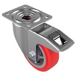 Castor 150mm Red Poly Sw/Brak 622PNBSWB Varley