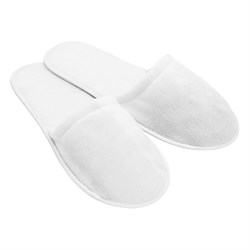 Slippers Closed Toe Whit R/Sole (100Pr) HR093