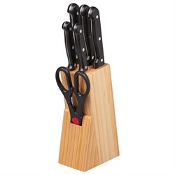 Knife Block Wooden 5pc Inc Scissor Sunnex 99005