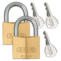 Padlock Brass 40mm Twin Pack 65/40 Twins C Abus