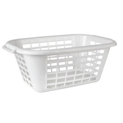 Laundry Basket 40Ltr Rect White 510610 Addis