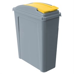 Bin Eco Recycling 25Ltr & Yell Lid 101725-Yellow