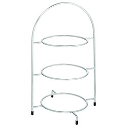 Cake Stand 3 Tier Chrome 16.5