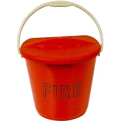 Fire Bucket Red Plastic c/w Lid FBK01