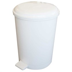 Pedal Bin Plastic Round 20Ltr White PED183/PL
