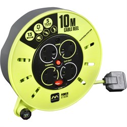 Cable Reel 240v 10Mtr 4Way Masterplug PRO XT