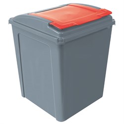 Bin Eco Recycling 50Ltr & Red Lid 101726-Red