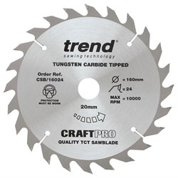 Sawblade Circ TCT 160mm 24T CSB/16024 Trend