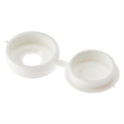 Screw Cover Cap Hinged 6-8g White (100)
