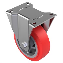 Castor 150mm Red Poly Fixed 629PNB Varley
