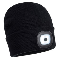 Beanie Hat Black  LED USB Rechargable B029