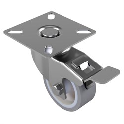Castor 50mm Grey Rubber Swivel Brake Varley