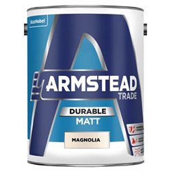 Paint Durable Matt Magnolia 5Ltr Trade Arms