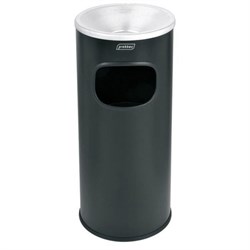 Ash Litter Bin Black c/w Silver Top  AT-2030-BLA
