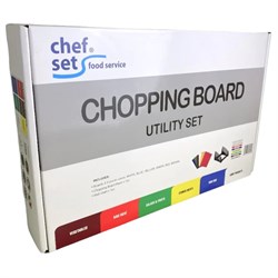 Chop Board 6pce Set c/w Plast Rack & Chart 7458