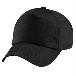 Baseball Cap Black Cotton BC010 Beechfield
