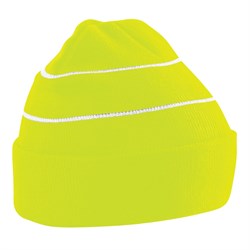 Beanie Hat Hi-Vis Yellow Knitted BC042 Ralawise