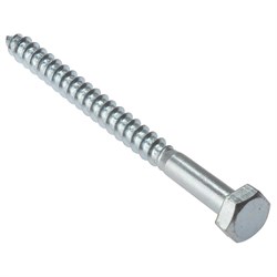 Hex Coach Screw BZP M10 x 100mm (Bag of 10)