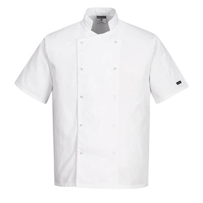 Chefs Jacket Stud XSmall S/Sleeve White C733/HO10