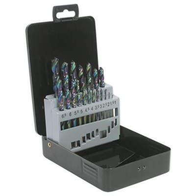 Drill Set 19pc Bit HSS Titanium S0868 Sealey