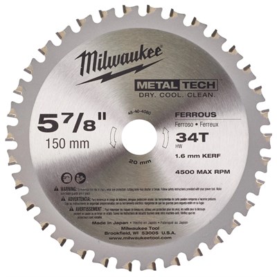 Sawblade Circ 150mm Metal 20B 34Z Milwaukee