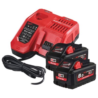 Battery Charger & 2x18v 8ah M18HNRG-802 Milwauke