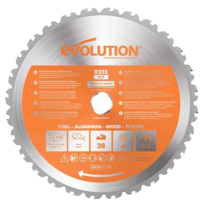 Sawblade Circ 255 x 25mm 28T Multi RAGE Evolution