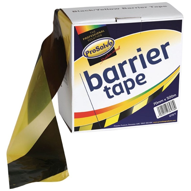 Tape Hazard Black/Yell 70mm x 500Mtr BTB/Y
