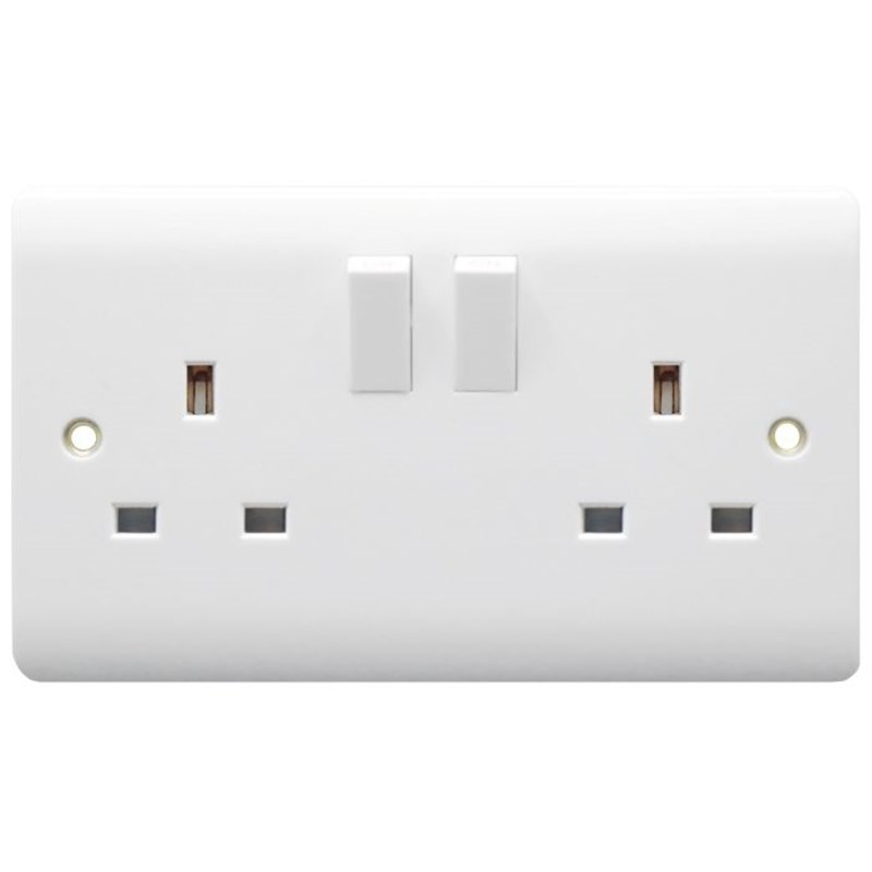 Double Socket Switched 2 Gang 13A Securlec 179709