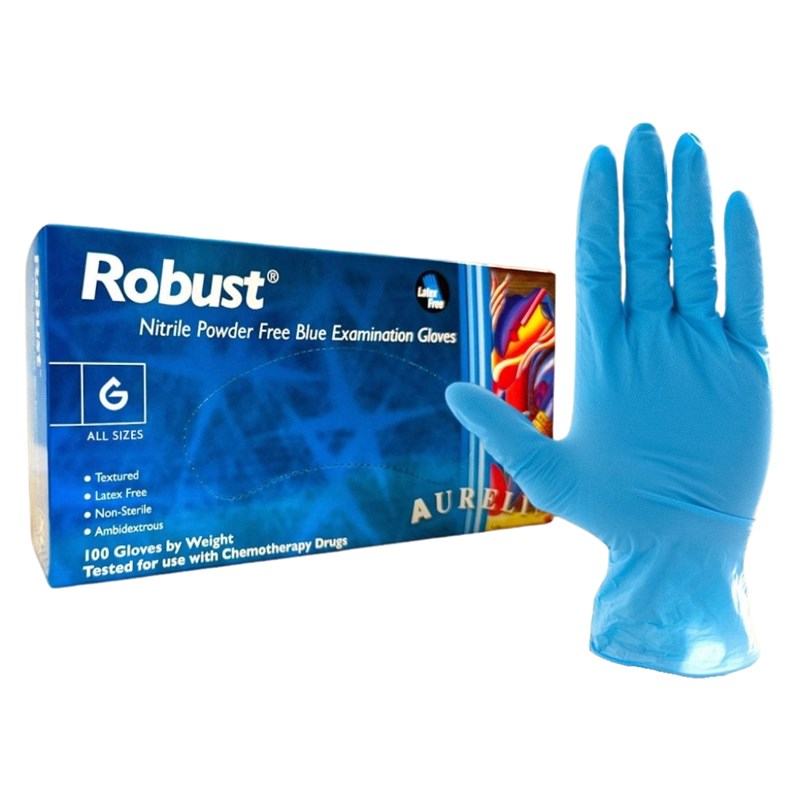 Glove Blue Nitrile Disp P/F Robust Sm 6.5 (100)